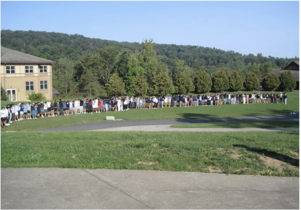 The Senior Class gathers for a group picture